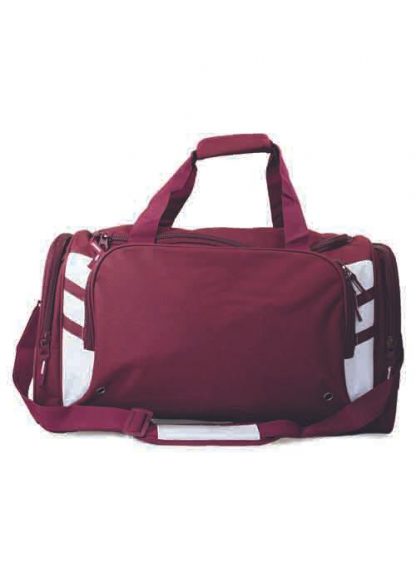 Tasman Sportsbag - Maroon/White