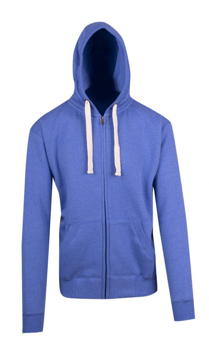 Ladies/Junior Heavy Zip Fleece Hoodie - 10, Blue Marle