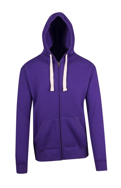 Ladies/Junior Heavy Zip Fleece Hoodie - 10, Grape Marle