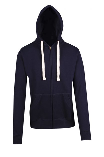 Ladies/Junior Heavy Zip Fleece Hoodie - 10, Navy Blue