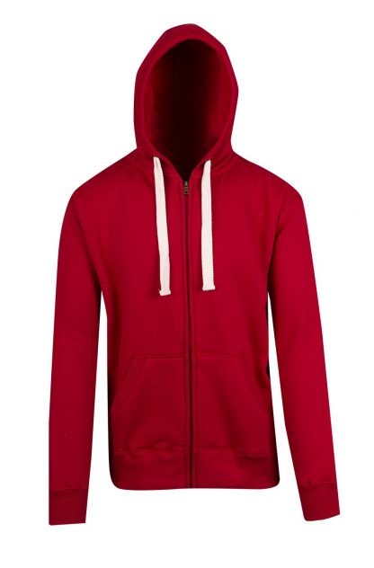 Ladies/Junior Heavy Zip Fleece Hoodie - 10, Red