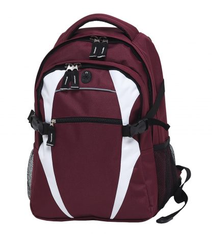 Zenith Backpack - Maroon/White