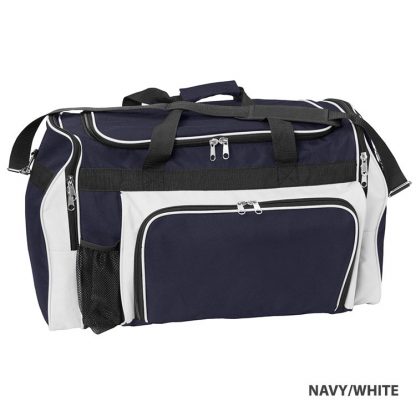 Classic Sports Bag - Navy Blue/White