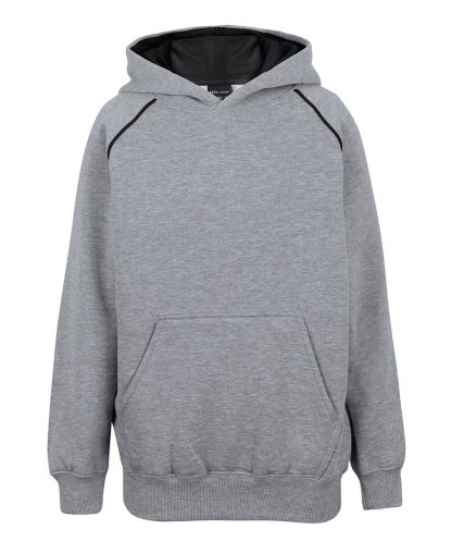 Kids Contrast Fleecy Hoodie - 10, Marle/Black