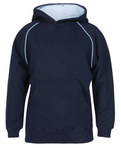 Kids Contrast Fleecy Hoodie - 10, Navy/Sky Blue