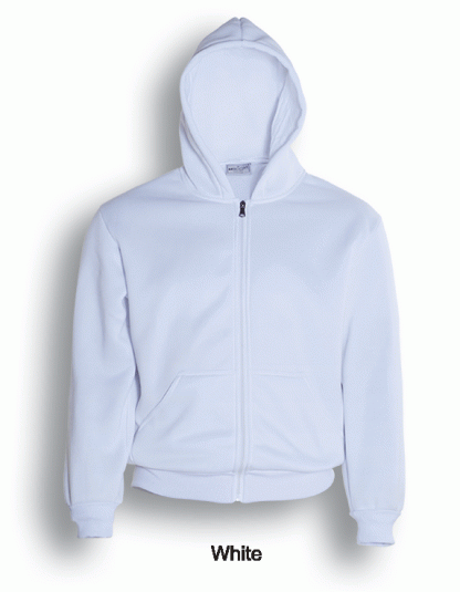 Unisex Adults Zip Through Hoodie - 2XL, White